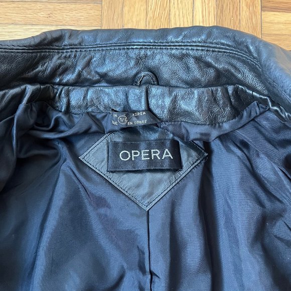 Vintage Opera Black Leather Jacket - Picture 9 of 11